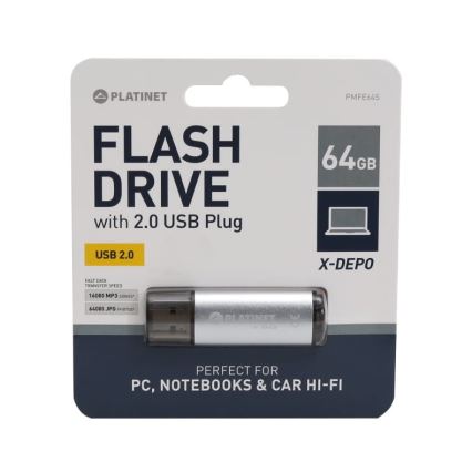 Flash Drive USB 64GB srebrn