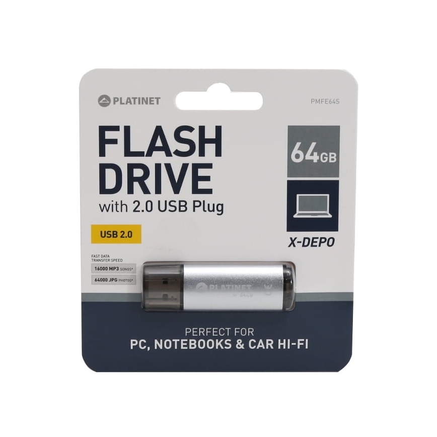 Flash Drive USB 64GB srebrn