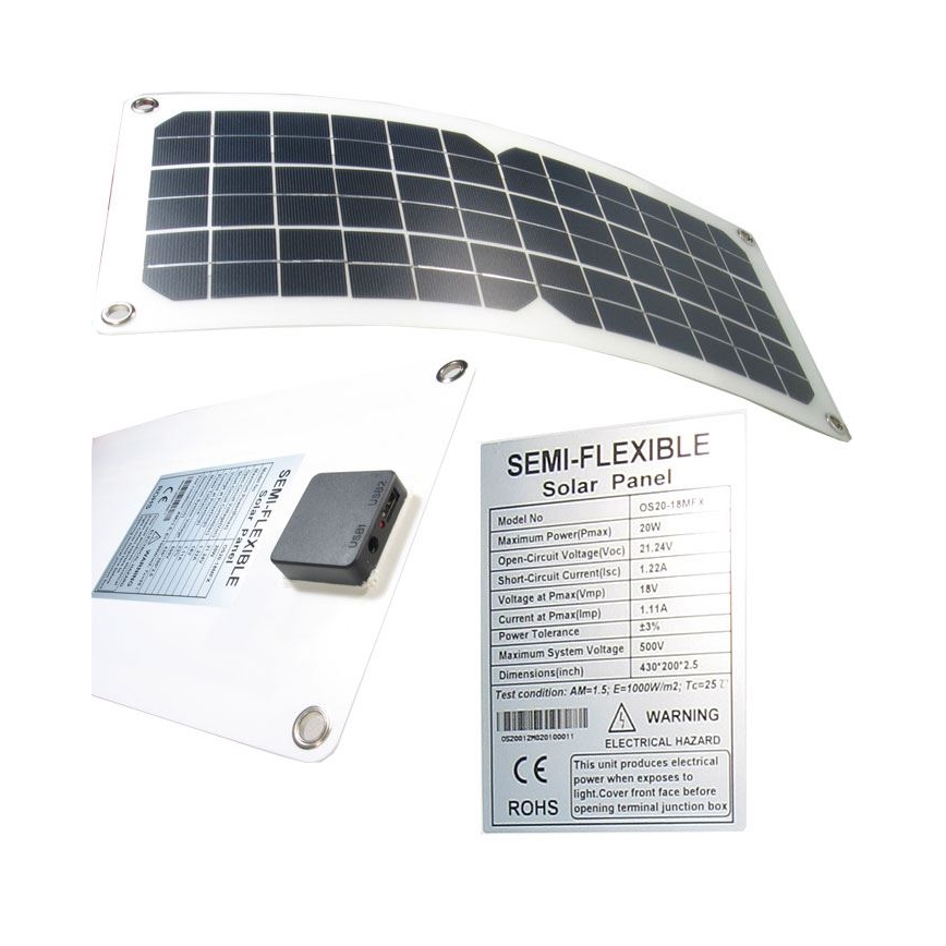 Fleksibilen fotovoltaični sončni panel USB 20W/12V