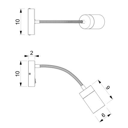 Fleksibilna mala svetilka JOKER 1xGU10/8W/230V črna/mat krom
