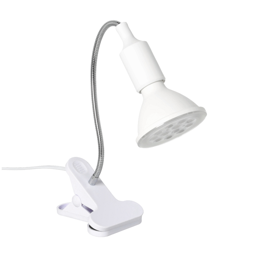 Fleksibilna namizna svetilka s sponko CLIP 1xE27/30W/230V bela