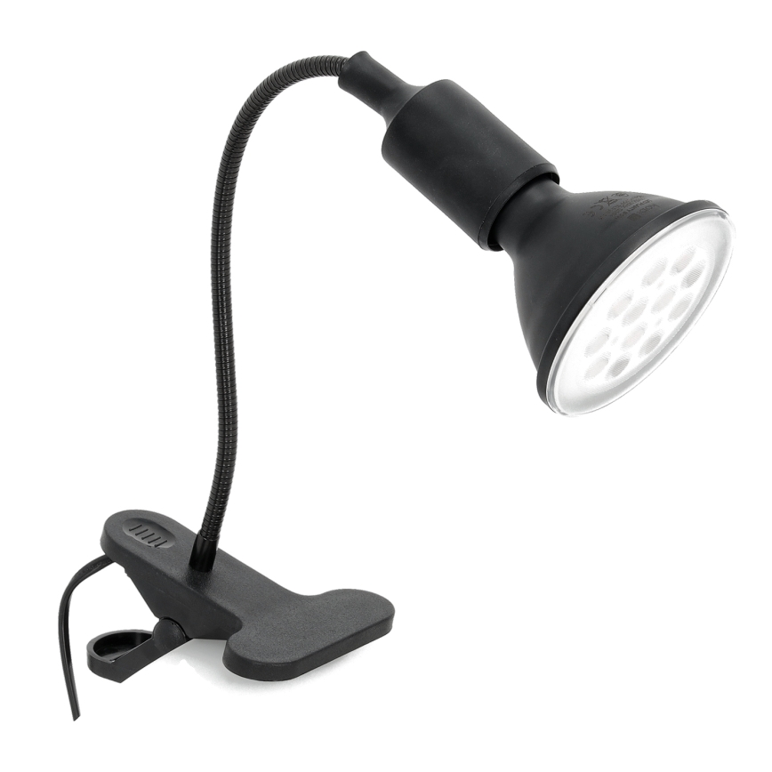 Fleksibilna namizna svetilka s sponko CLIP 1xE27/30W/230V črna