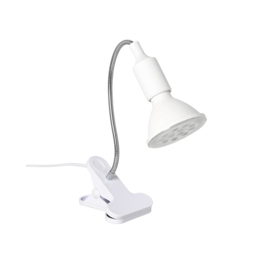 Fleksibilna namizna svetilka s sponko za gojenje rastlin PLANTY 1xE27/30W/230V bela