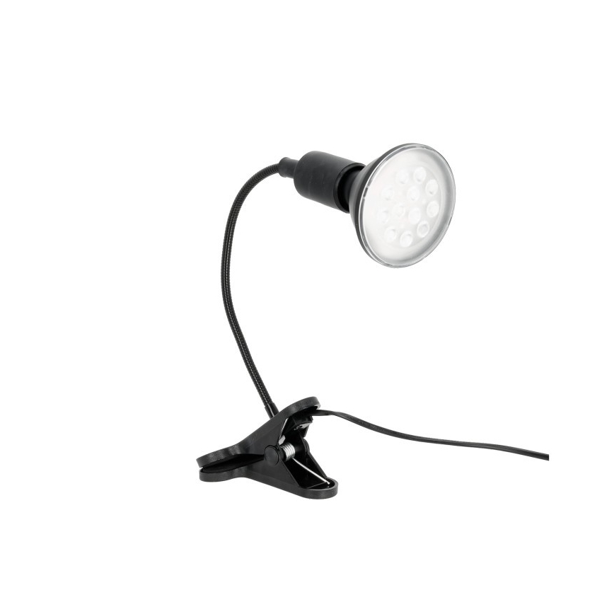 Fleksibilna namizna svetilka s sponko za gojenje rastlin PLANTY 1xE27/30W/230V črna