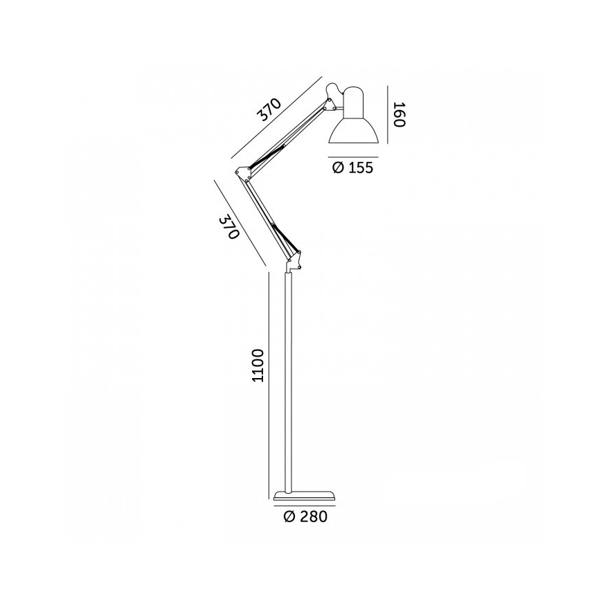 Fleksibilna talna svetilka AURIQ 1xE27/60W/230V 184 cm črna
