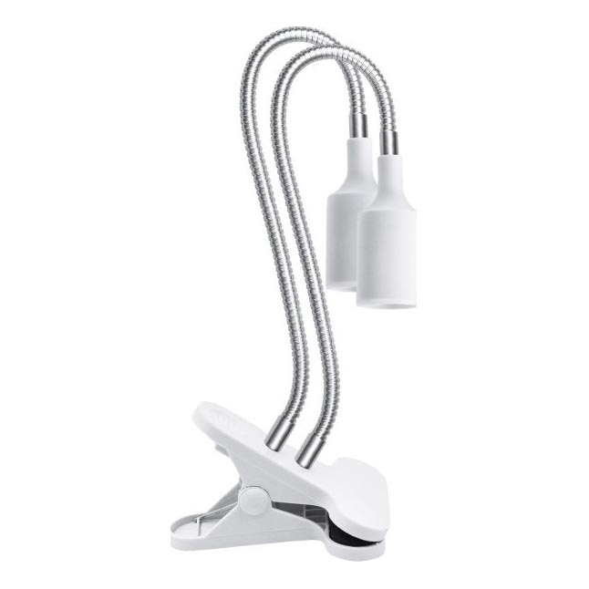 Fleksibilni namizna svetilka s sponko za gojenje rastlin PLANTY 2xE27/30W/230V bela
