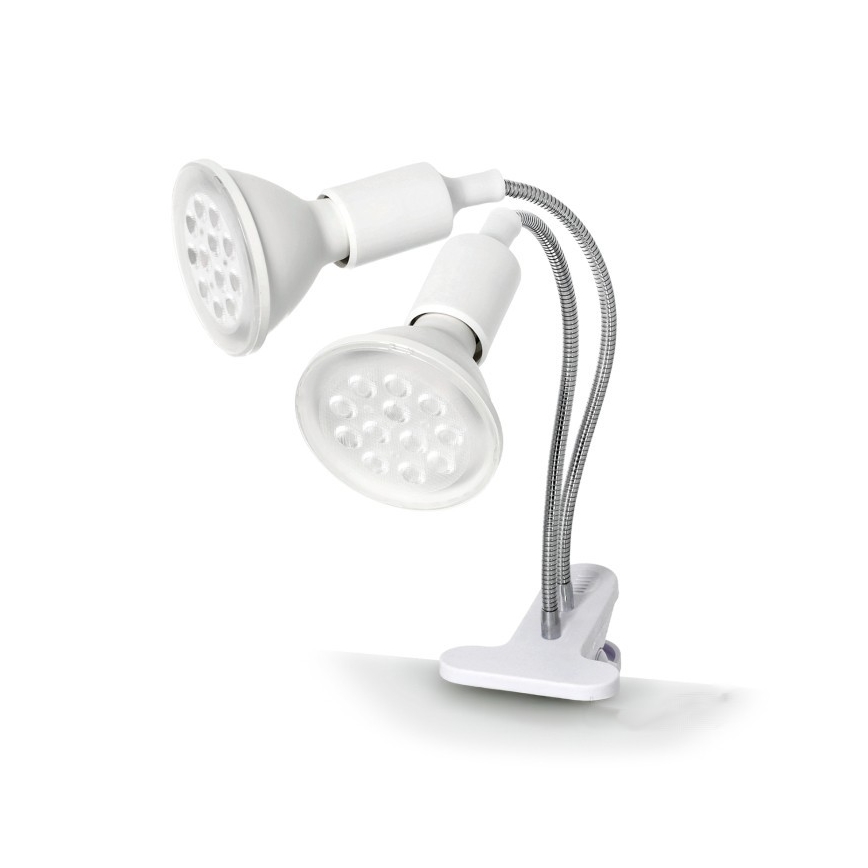 Fleksibilni namizna svetilka s sponko za gojenje rastlin PLANTY 2xE27/30W/230V bela