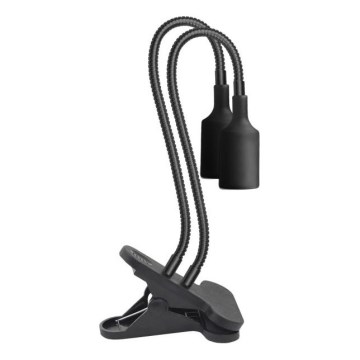 Fleksibilni namizna svetilka s sponko za gojenje rastlin PLANTY 2xE27/30W/230V črna
