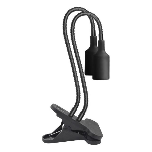 Fleksibilni namizna svetilka s sponko za gojenje rastlin PLANTY 2xE27/30W/230V črna