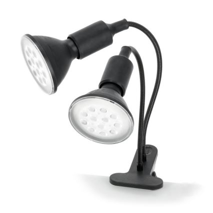 Fleksibilni namizna svetilka s sponko za gojenje rastlin PLANTY 2xE27/30W/230V črna