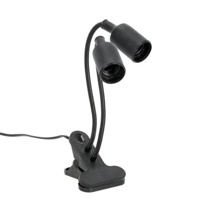 Fleksibilni namizna svetilka s sponko za gojenje rastlin PLANTY 2xE27/30W/230V črna
