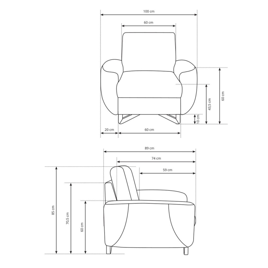 Fotelj AVESTA v modri barvi