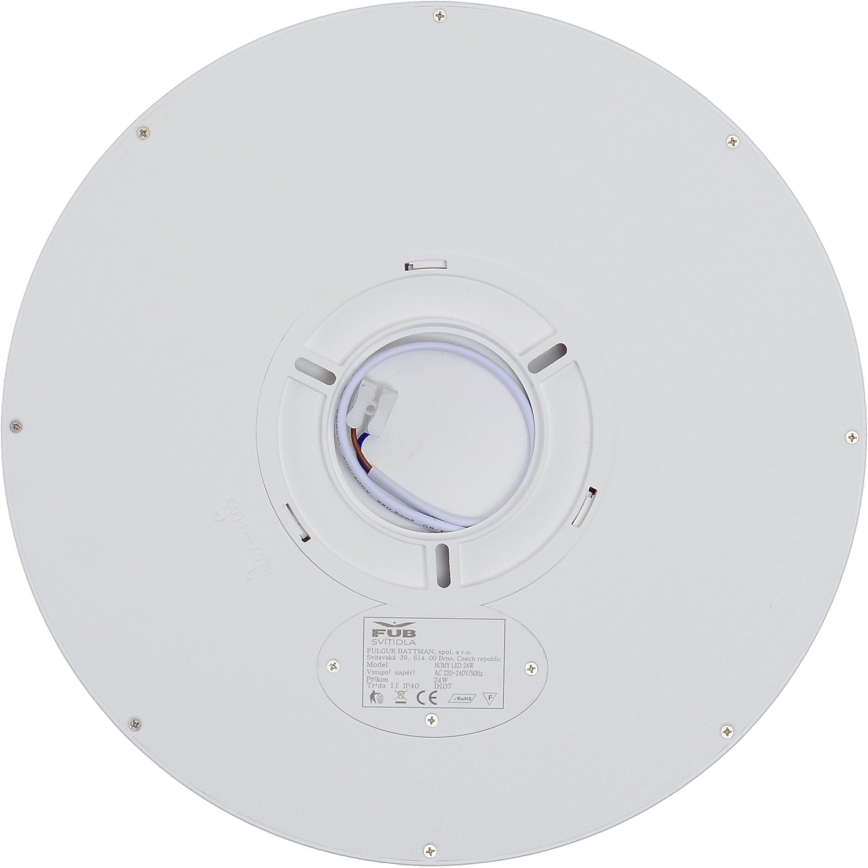 Fulgur 42361 - LED Stropna svetilka NOMY LED/24W/230V 3000/4000/6000K IP40 pr. 30 cm bela