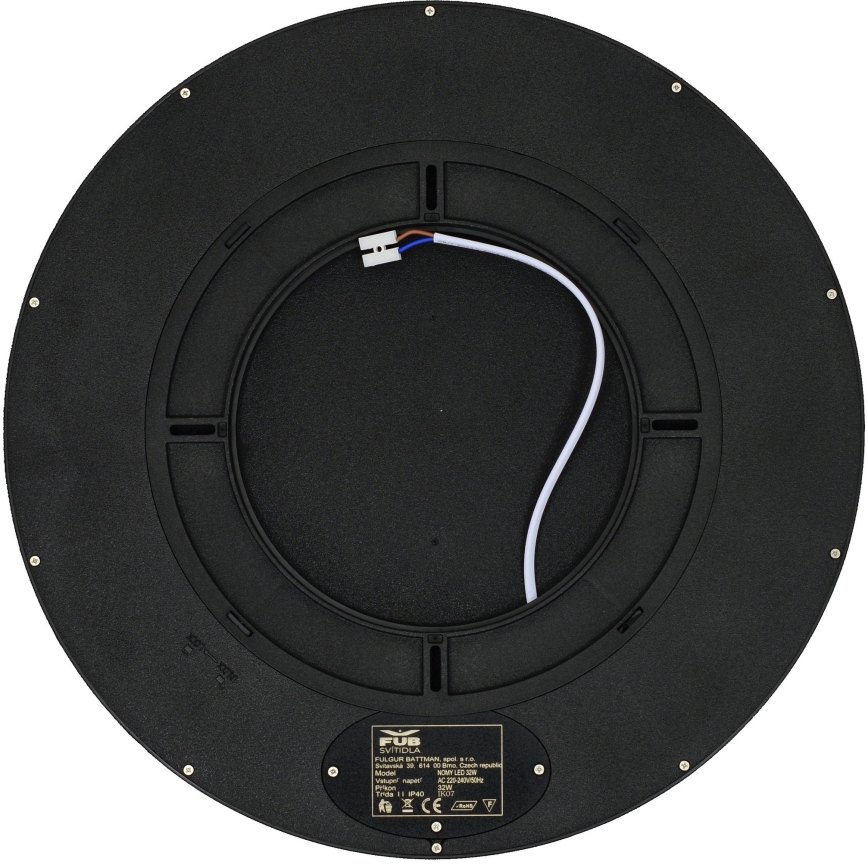 Fulgur s-42589 - LED Stropna svetilka s senzorjem gibanja NOMY-S LED/32W/230V 3000/4000/6000K IP40 pr. 40 cm črna