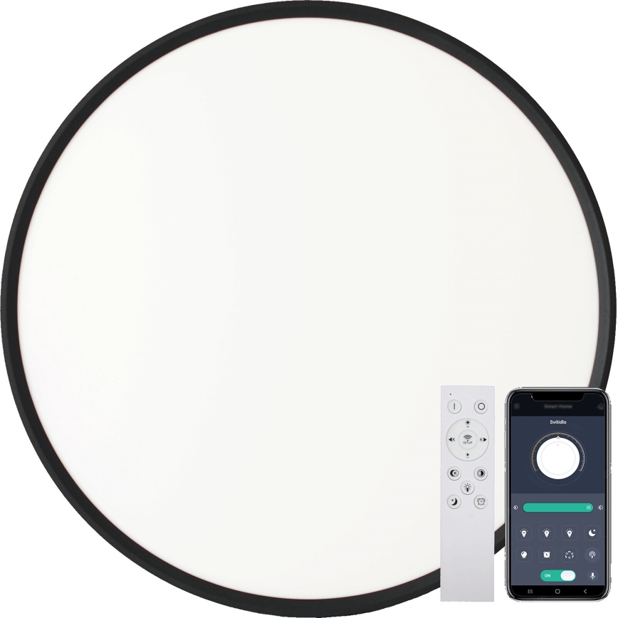 Fulgur s-43040 - zatemnljiva LED stropna svetilka NOMY-RC LED/40W/230V 3000/4000/6500K premer 50 cm IP40 črna + daljinski upravljalnik