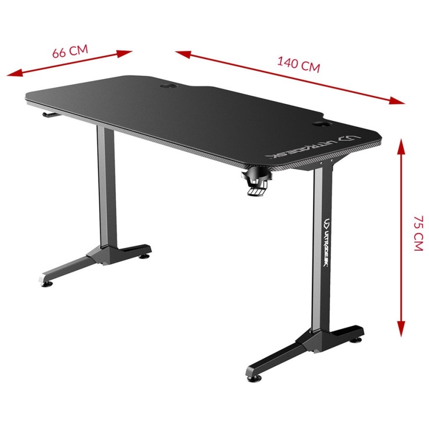 Gaming miza 140 x 66 cm črna