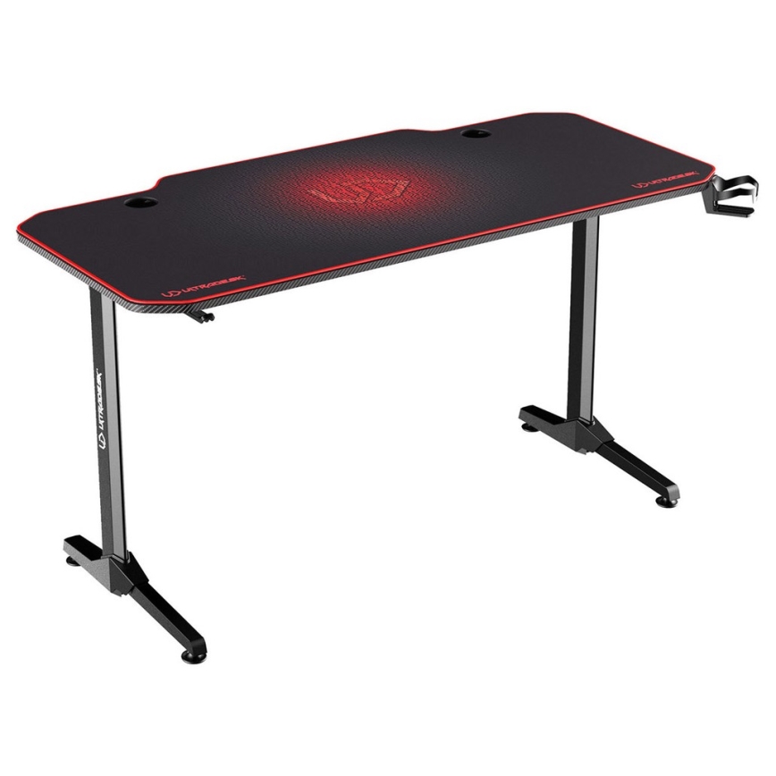 Gaming miza 140 x 66 cm črna/rdeča