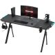 Gaming miza FALCON z LED RGB osvetlitvijo 156x60 cm črna
