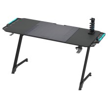 Gaming miza SNAKE z LED RGB osvetlitvijo 156x60 cm črna