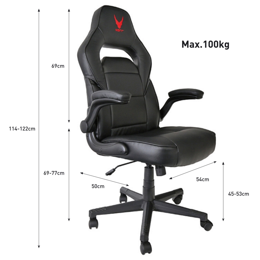 Gaming stol VARR Riverside črn