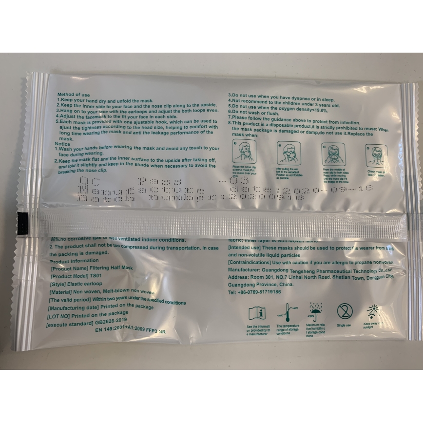 G&W™ GDGP3 Zaščitna maska FFP3 NR CE 2163 100 kom.