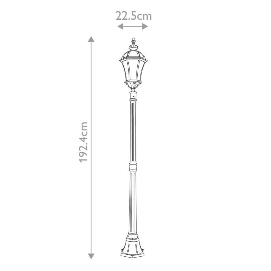 Garden Zone - Zunanja svetilka LEDBURY 1xE27/100W/230V IP44 črna