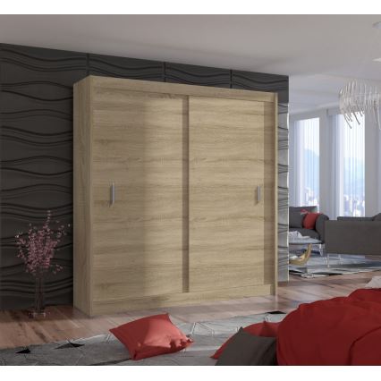 Garderoba z drsnimi vrati SAPHIRA 203x215 cm hrast sonoma