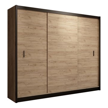 Garderoba z drsnimi vrati SAPHIRA 250x215 cm hrast craft