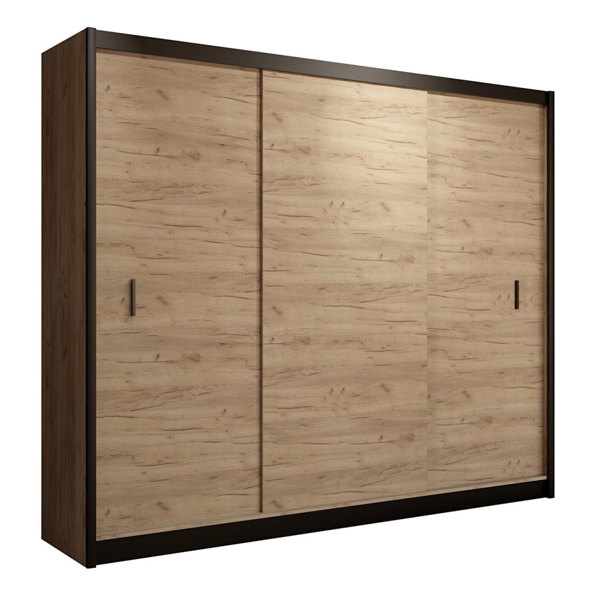 Garderoba z drsnimi vrati SAPHIRA 250x215 cm hrast craft