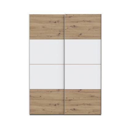 Garderobna omara KARO 150x210 cm bela/hrast artisan