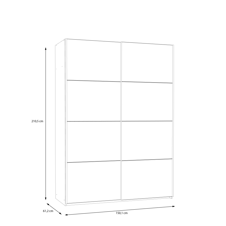Garderobna omara KARO 150x210 cm, bela