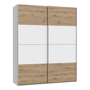 Garderobna omara KARO 170x210 cm bela/hrast artisan
