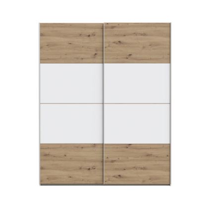 Garderobna omara KARO 170x210 cm bela/hrast artisan