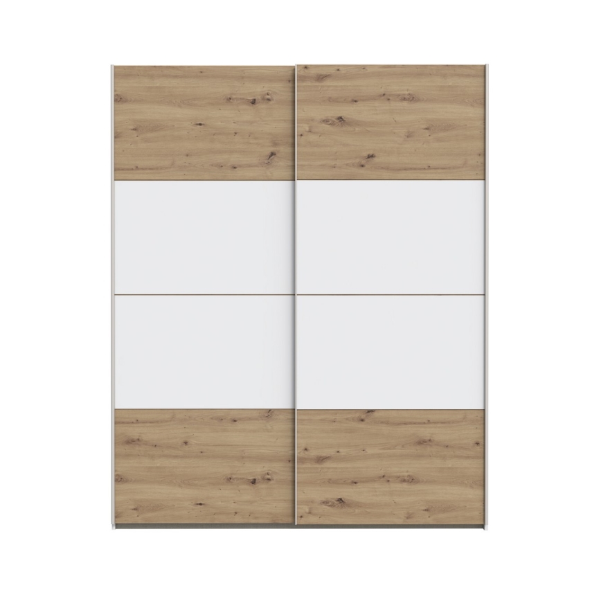 Garderobna omara KARO 170x210 cm bela/hrast artisan