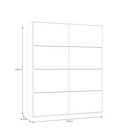 Garderobna omara KARO 170x210 cm bela