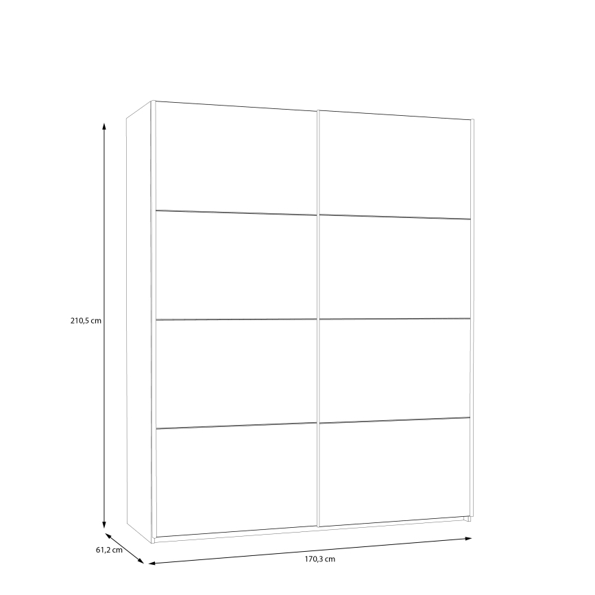 Garderobna omara KARO 170x210 cm bela