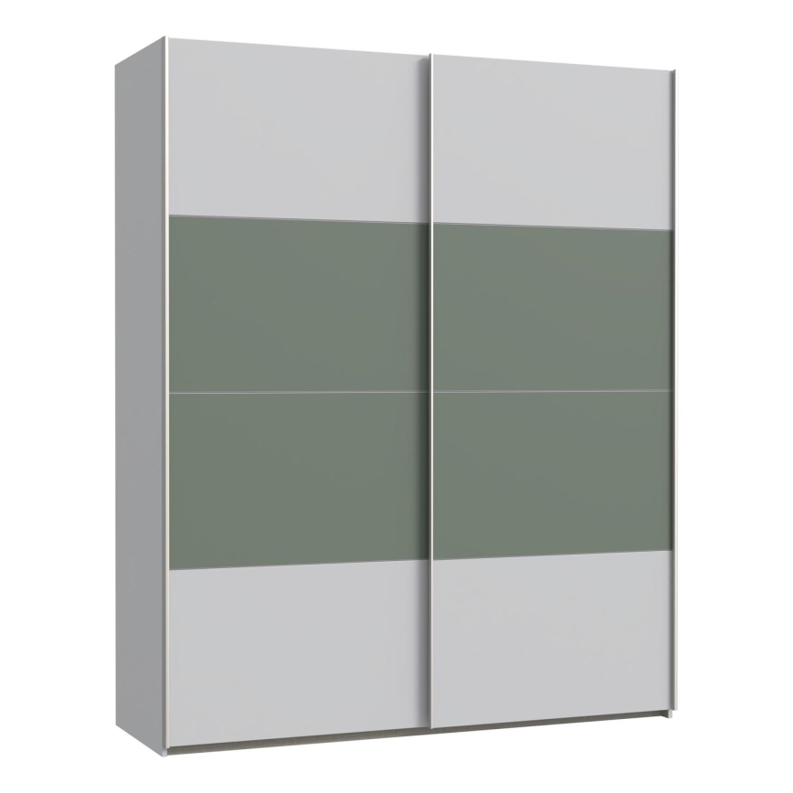Garderobna omara KARO 170x210 cm siva/zelena
