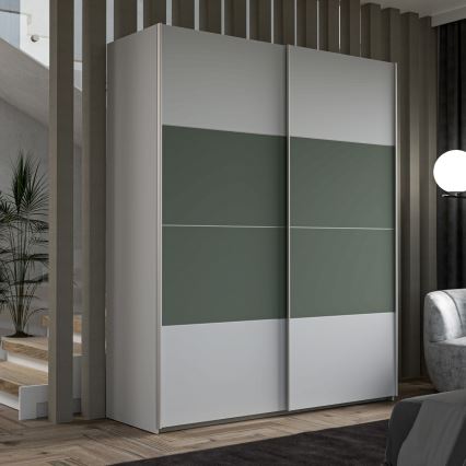 Garderobna omara KARO 170x210 cm siva/zelena