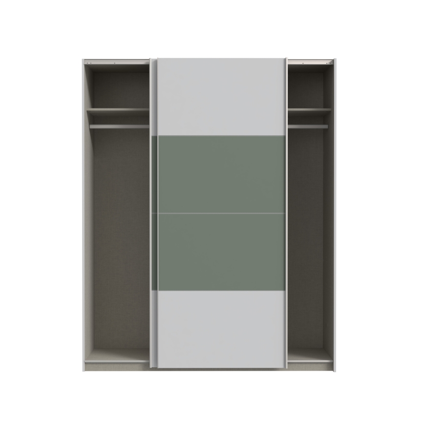Garderobna omara KARO 170x210 cm siva/zelena