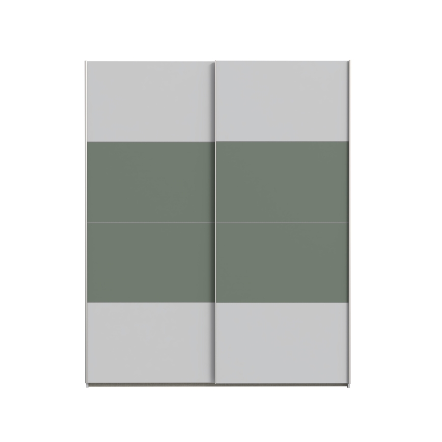 Garderobna omara KARO 170x210 cm siva/zelena