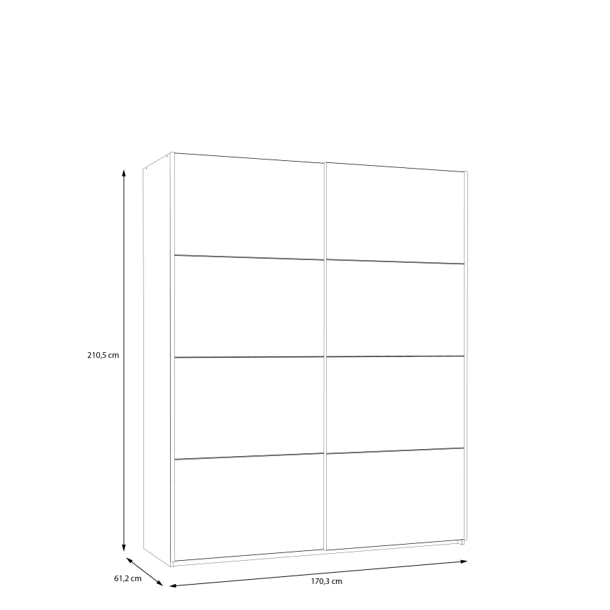 Garderobna omara KARO 170x210 cm siva/zelena