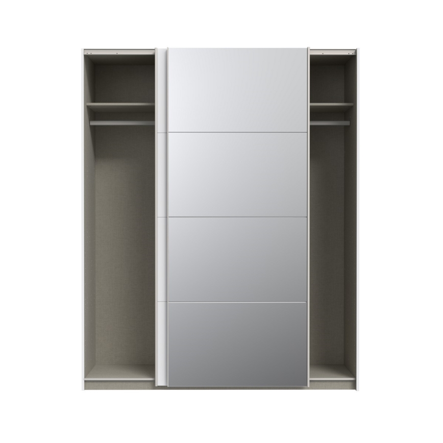 Garderobna omara KARO z ogledalom 170x210 cm bela