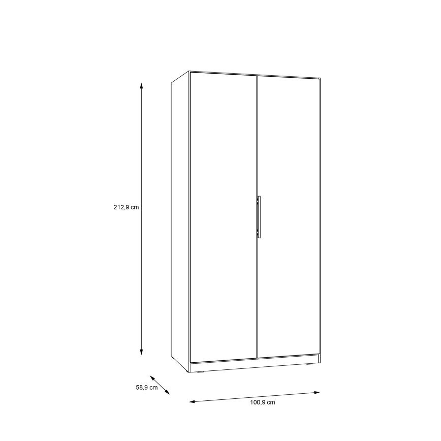 Garderobna omara MARO 100x213 cm, hrast artisan