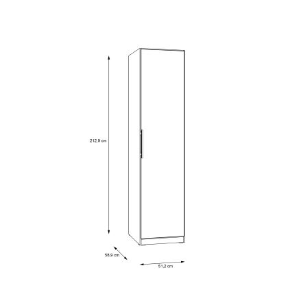 Garderobna omara MARO 51x213 cm hrast artisan