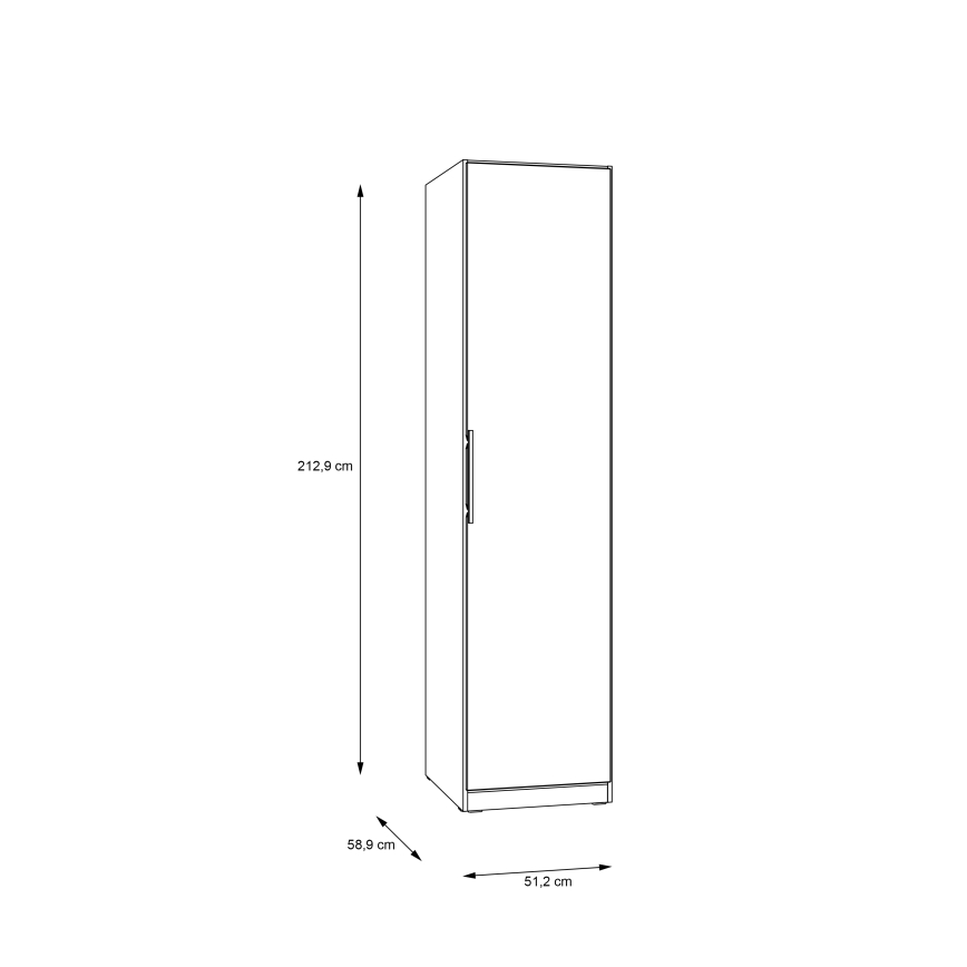 Garderobna omara MARO 51x213 cm hrast artisan