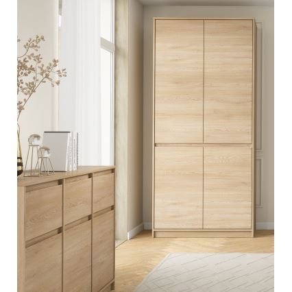 Garderobna omara MIYABI 90x198x52 cm hrast Cremona
