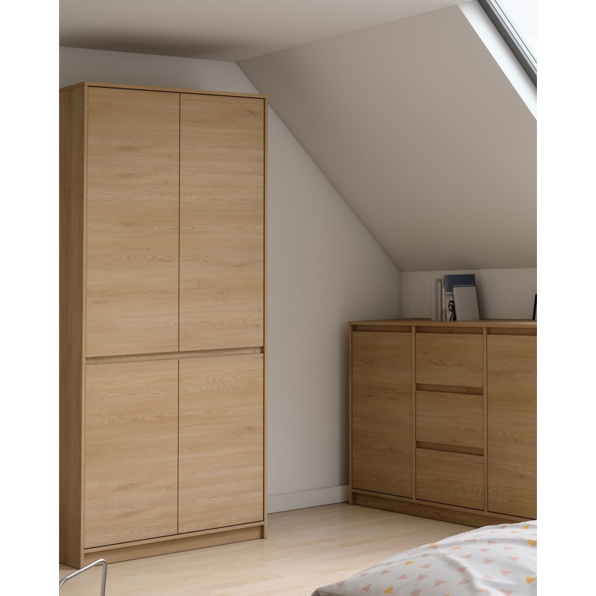 Garderobna omara MIYABI 90x198x52 cm hrast Cremona