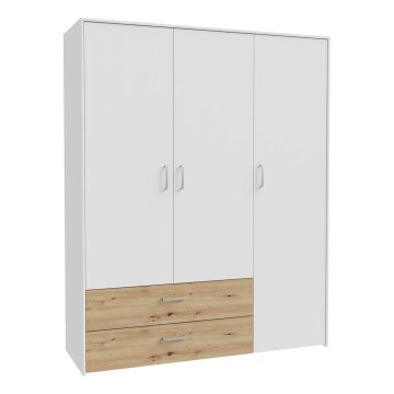 Garderobna omara URO 152x190 cm hrast artisan/bela
