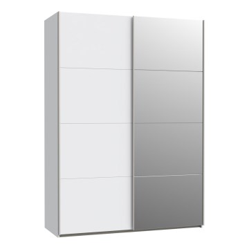 Garderobna omara z ogledalom KARO 150x210 cm, bela