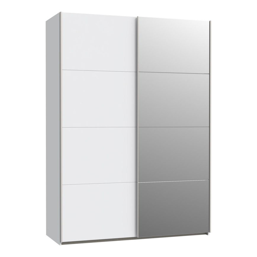 Garderobna omara z ogledalom KARO 150x210 cm, bela
